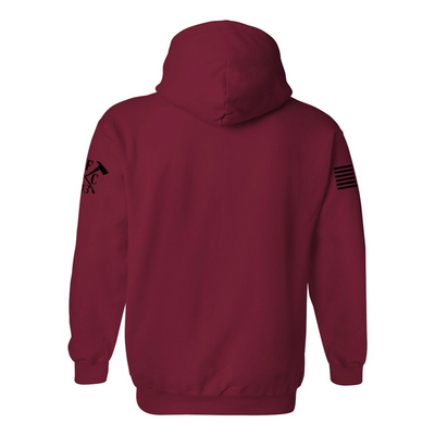 Back view of firefighter hoodies in cardinal red color - firefighter clothing