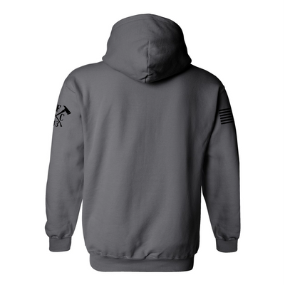 Back view of firefighter hoodies in heavy metal color - firefighter clothing