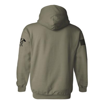 Back view of firefighter hoodies in military green color - firefighter clothing