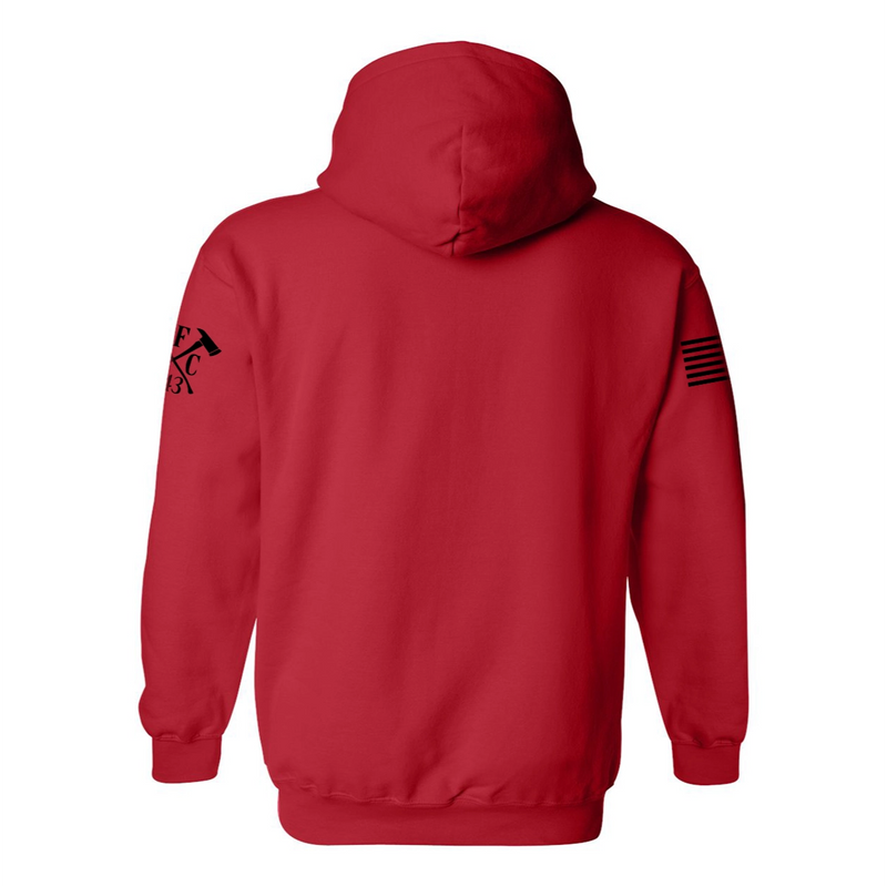 Back view of firefighter hoodies in red color - firefighter clothing