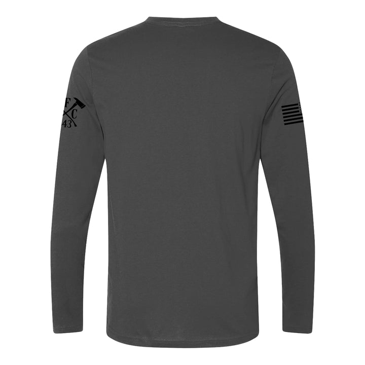 Back view of firefighter long sleeve in heavy metal color - firefighter clothing