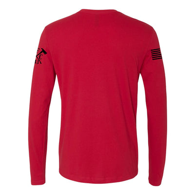 Back view of firefighter long sleeve in red color - firefighter clothing