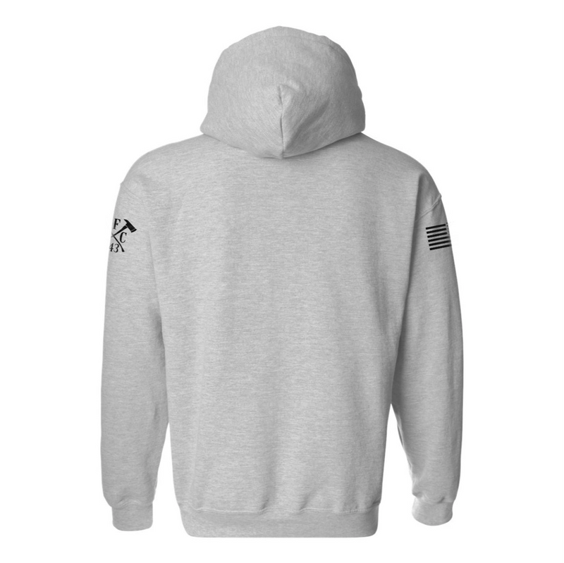 Back view of firefighter hoodies in grey color - firefighter clothing