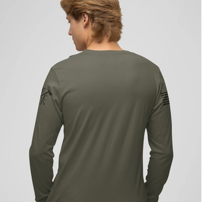 Back view of firefighter long sleeves in military green color - firefighter clothing