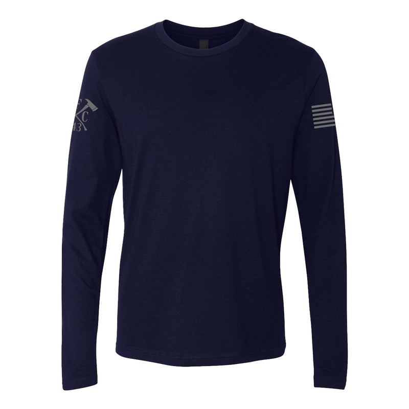 Front view of firefighter long sleeves in navy color, simple and minimalist style