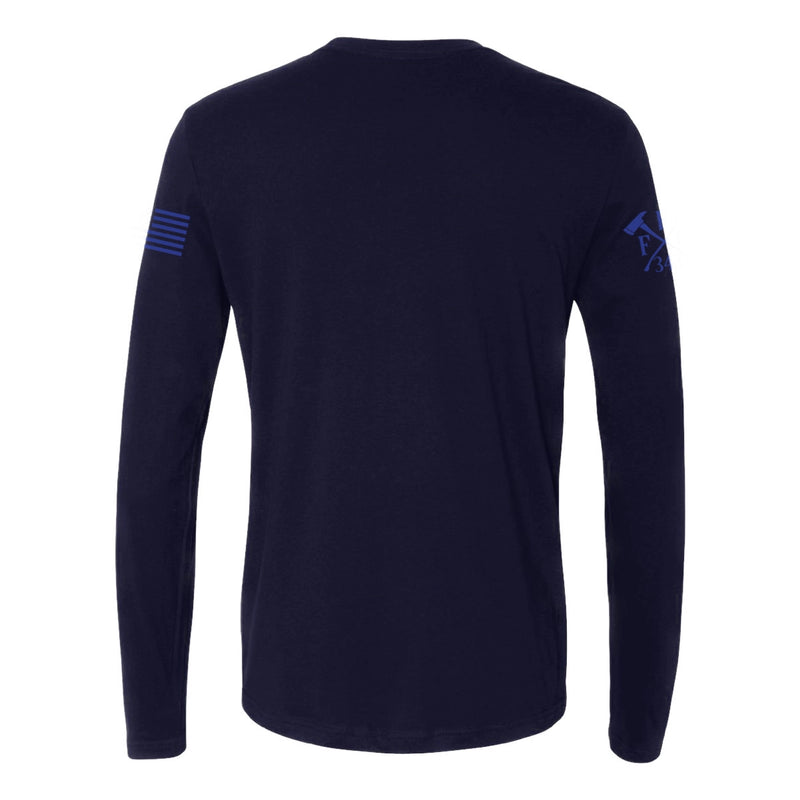 Back view of firefighter long sleeves in color navy