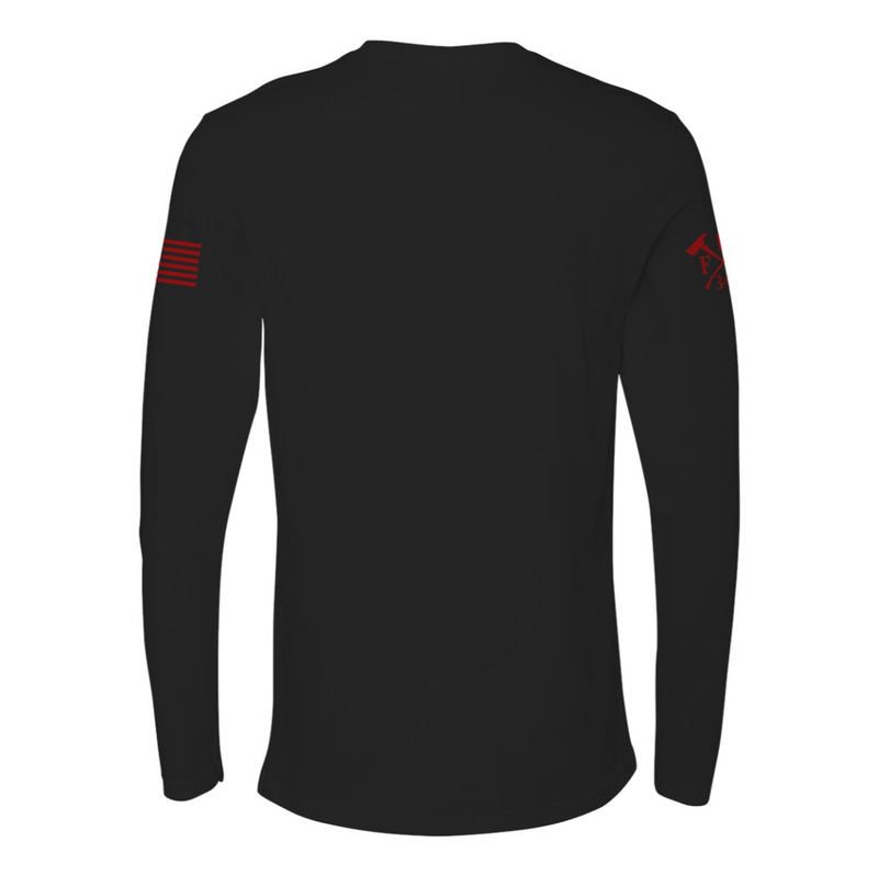 Back view of firefighter long sleeves in color black