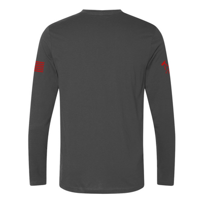 Back view of firefighter long sleeves in color grey