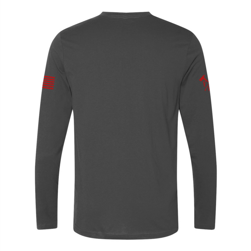 Back view of firefighter long sleeves in color grey