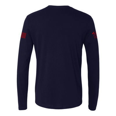 Back view of firefighter long sleeves in color navy