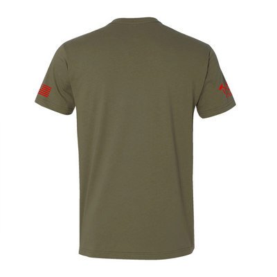 Back view of firefighter T-Shirt in military green color