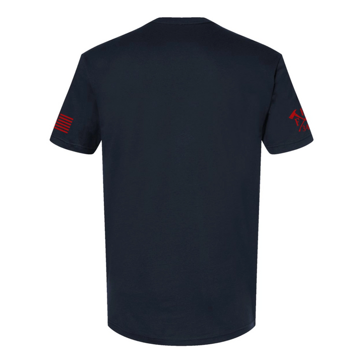 Back view of firefighter T-Shirt in navy color