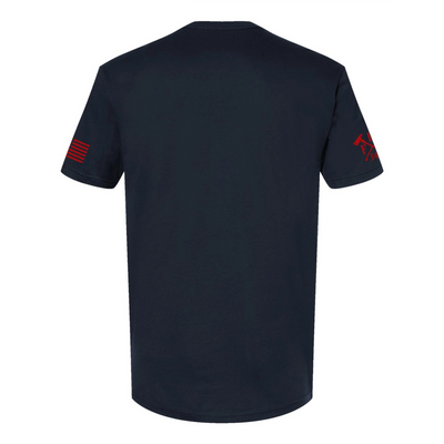 Back view of firefighter T-Shirt in navy color