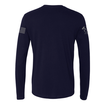 Back view of firefighter long sleeves in navy color