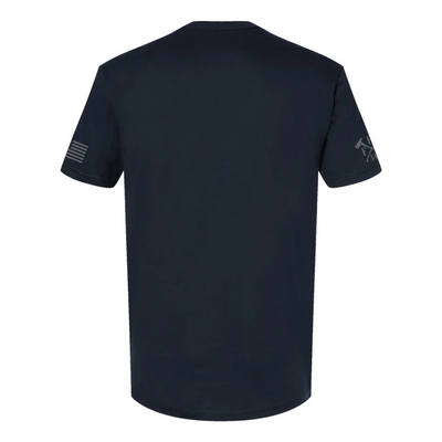 Back view of firefighter T-Shirt in navy color