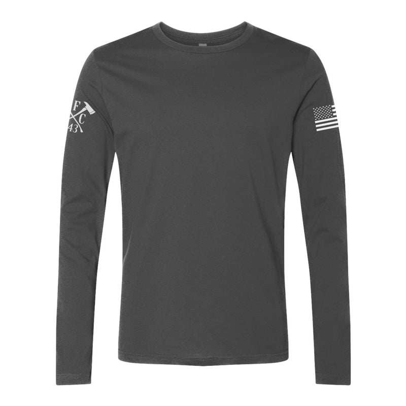 Front view of firefighter long sleeves in grey color