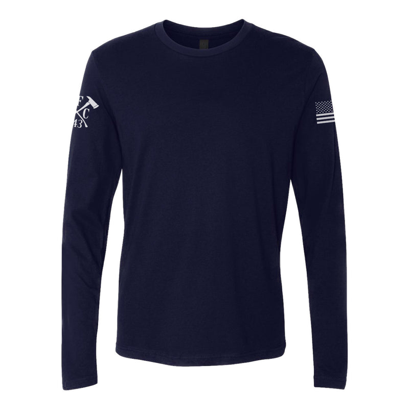 Front view of firefighter long sleeves in navy color