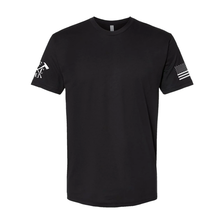 Front view of firefighter T-Shirt in black color