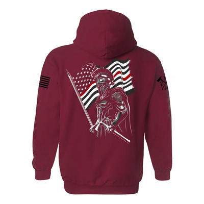 Firefighter hoodie with Spartan design and USA flag