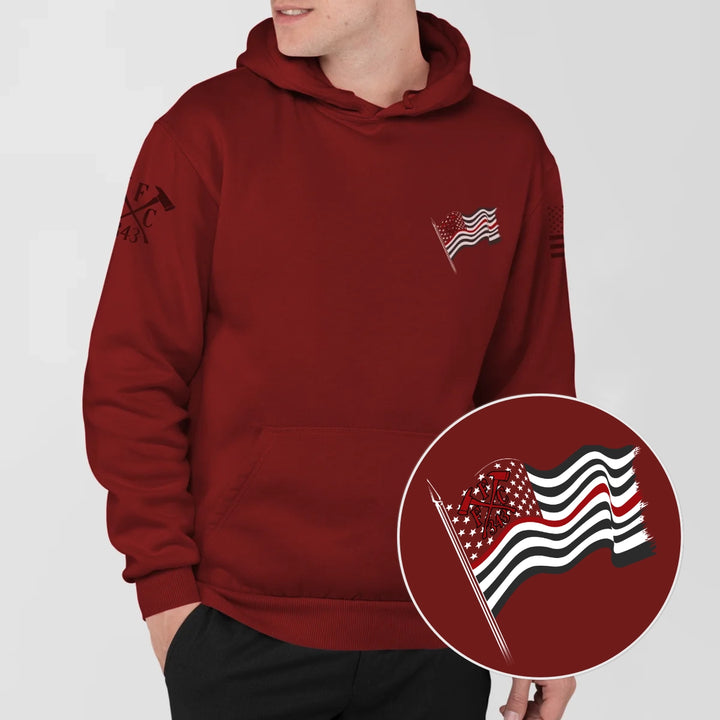 USA flag Spartan hoodie for firefighters