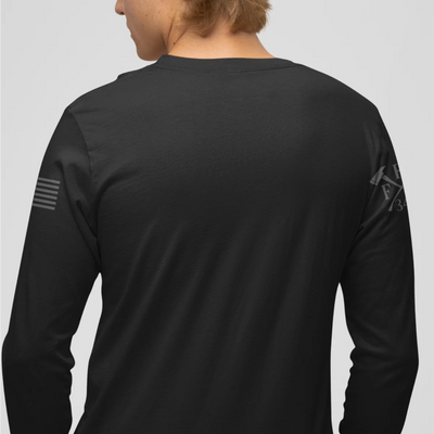 Back view of a firefighter long sleeves in black color