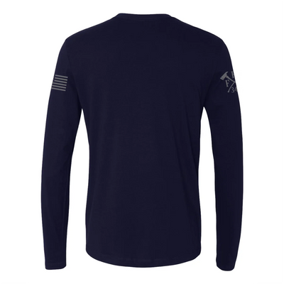 Back view of a firefighter long sleeves in navy color