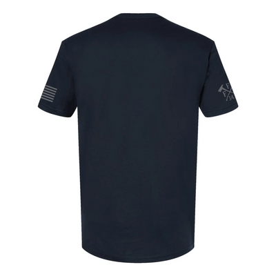 Back view of a firefighter T-Shirt in navy color