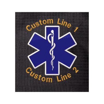 Star of Life Embroidered Emblem with Customized Text