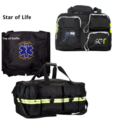 XL Duffle Bag and Toiletry Bag Bundle with Star of Life Embroidery