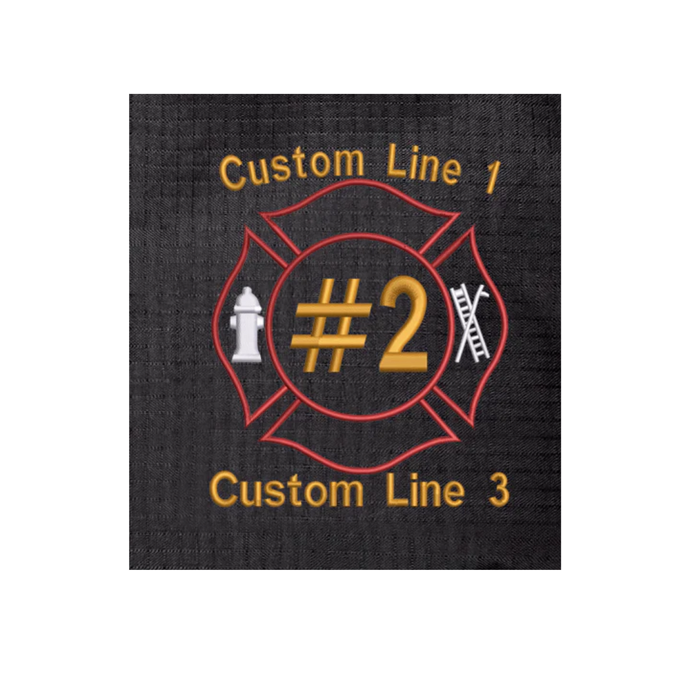 Firefighter Maltese Embroidered Emblem with Customized Text