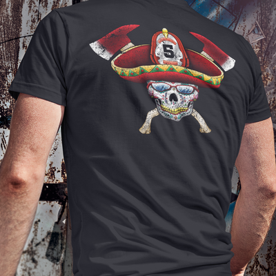 FFC 343 Firefighter Sombrero Sugar Skull Premium T-Shirt