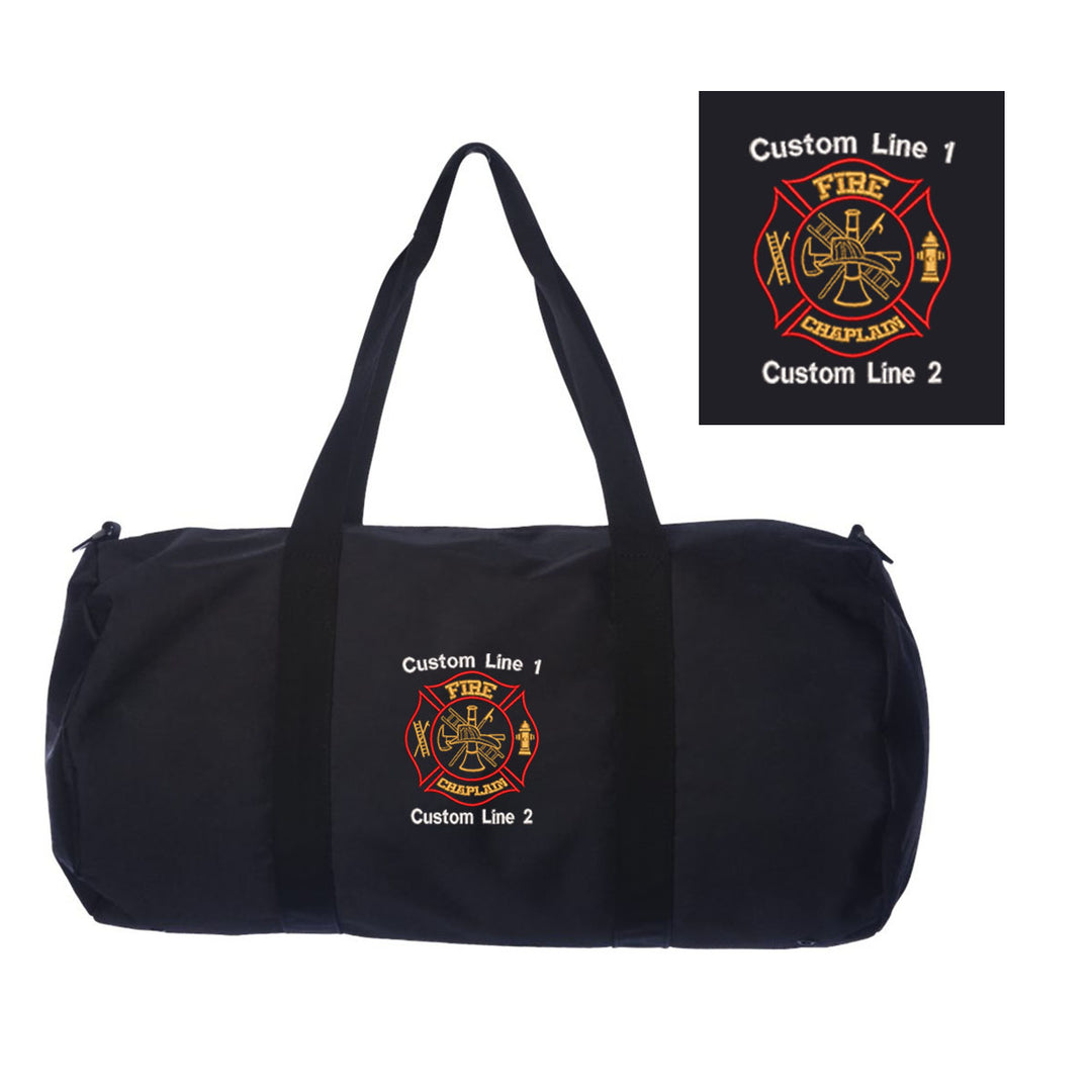 Customized 29L Large Duffel Bag with Fire Chaplain Embroidery
