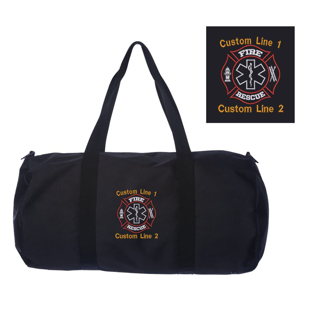 Customized 29L Large Duffel Bag with Fire Rescue Embroidery
