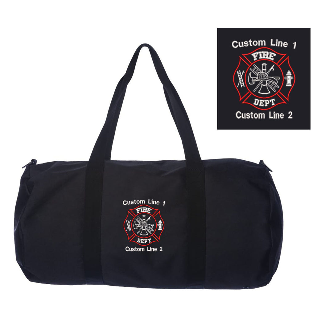 Customized 29L Large Duffel Bag with Fire Department Embroidery