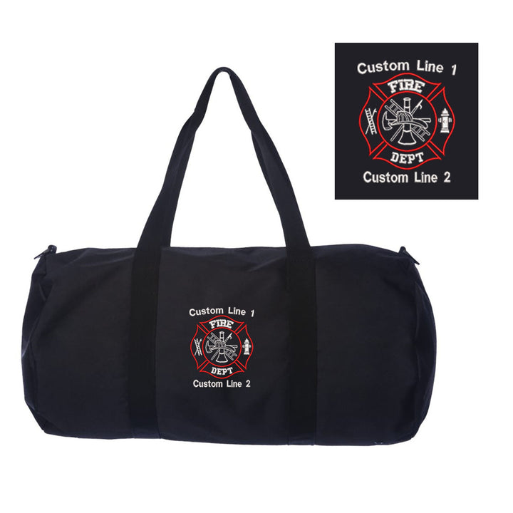 Customized 29L Large Duffel Bag with Fire Department Embroidery