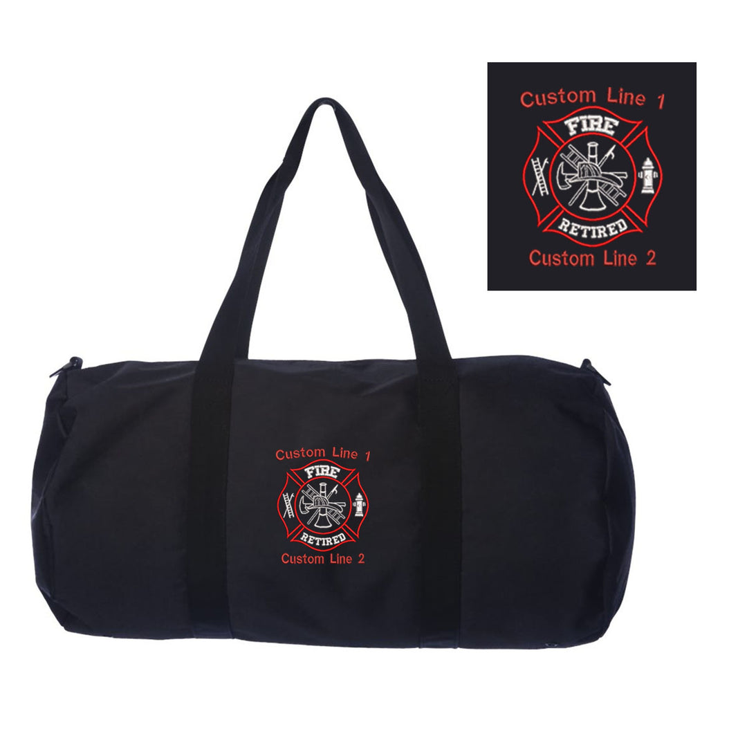 Customized 29L Large Duffel Bag with Fire Retired Embroidery