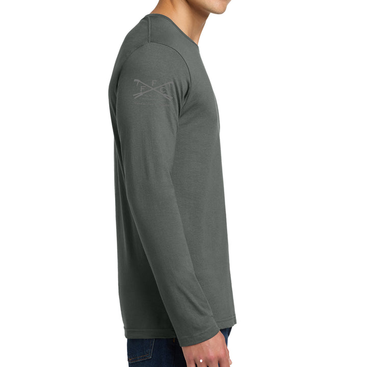 Right sleeve view of charcoal 343 Skyline Long Sleeve T-Shirt #color_charcoal