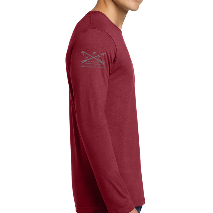 Left sleeve view of cardinal red 343 Skyline Long Sleeve T-Shirt #color_cardinal-red