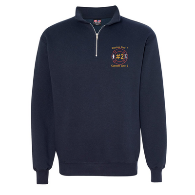 USA Made 1/4 Zip with Firefighter Maltese Embroidery 
