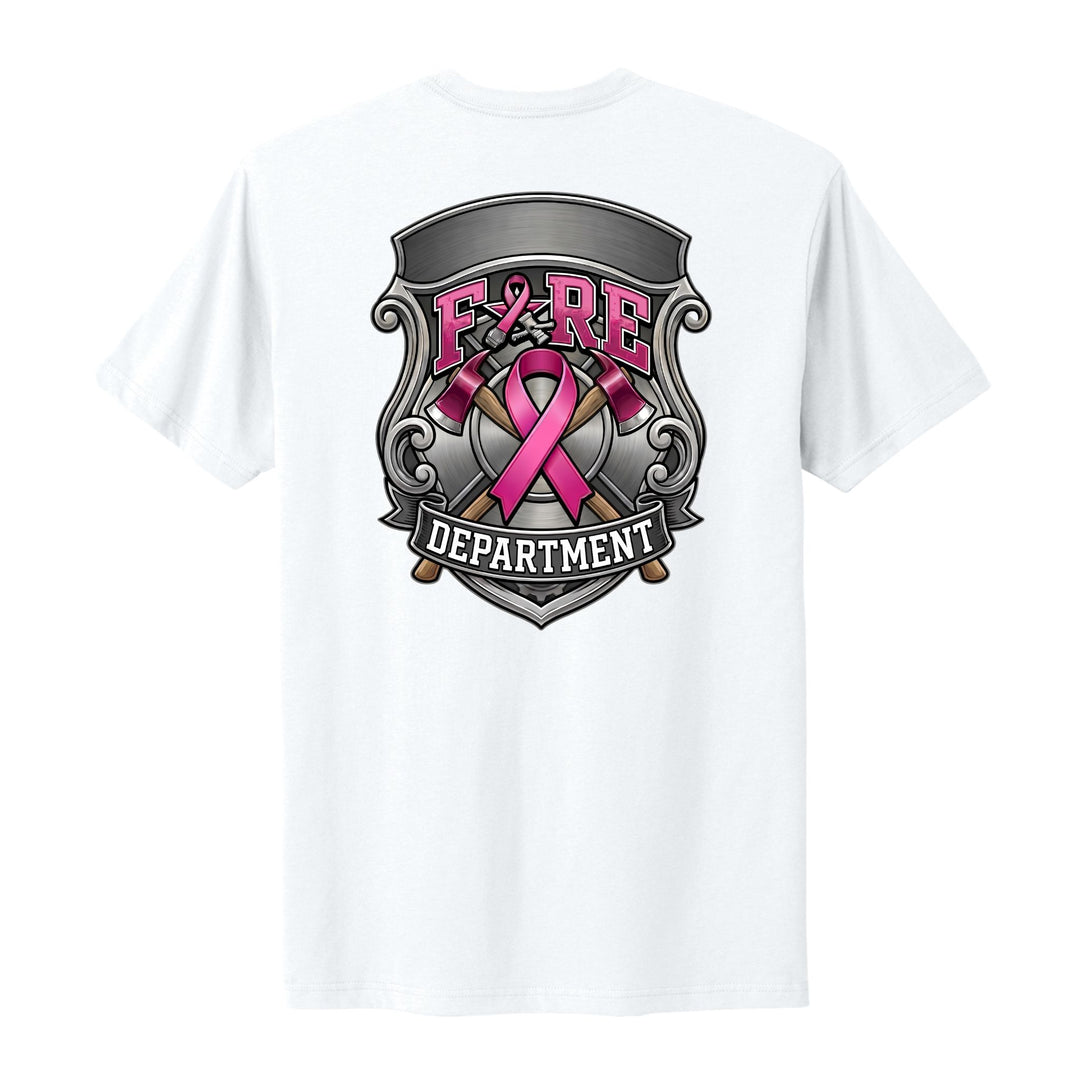 Industrial Breast Cancer Awareness Fire Department Custom T-Shirt