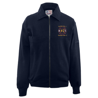 Game Sportswear Full Zip Job Shirt with Firefighter Maltese Embroidery