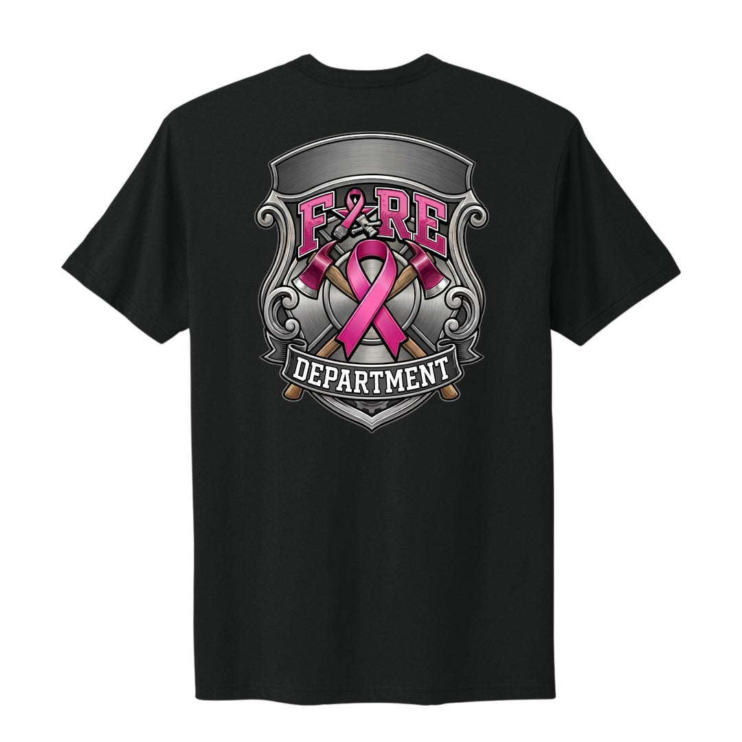 Industrial Breast Cancer Awareness Fire Department Custom T-Shirt