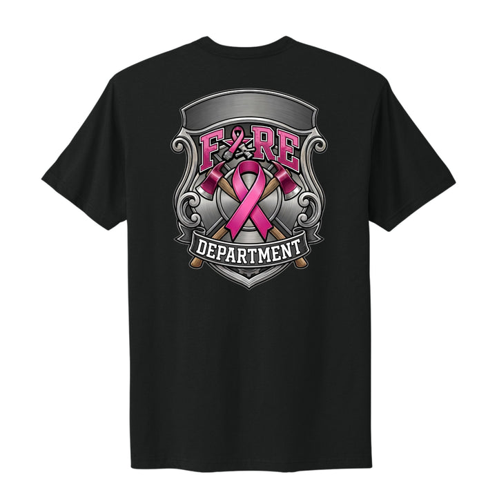 Industrial Breast Cancer Awareness Fire Department Custom T-Shirt