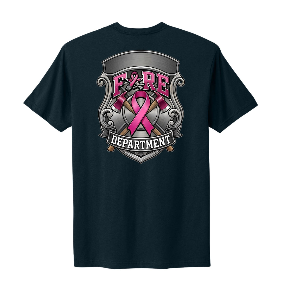 Industrial Breast Cancer Awareness Fire Department Custom T-Shirt