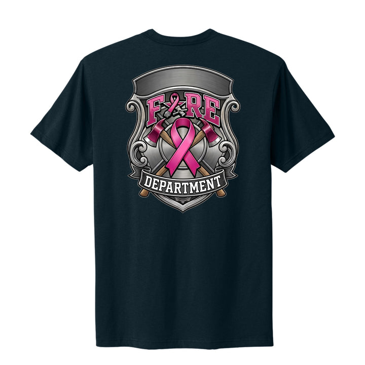 Industrial Breast Cancer Awareness Fire Department Custom T-Shirt