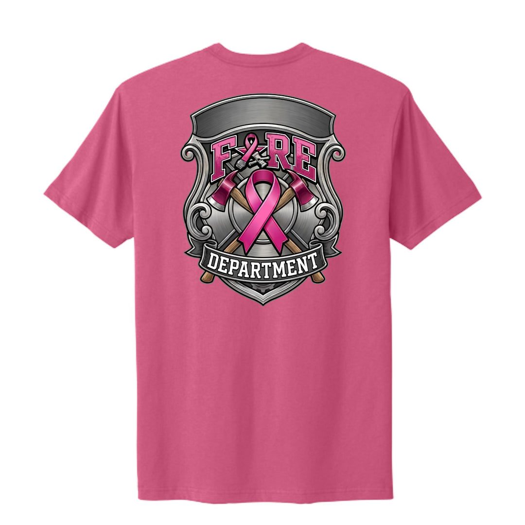 Industrial Breast Cancer Awareness Fire Department Custom T-Shirt