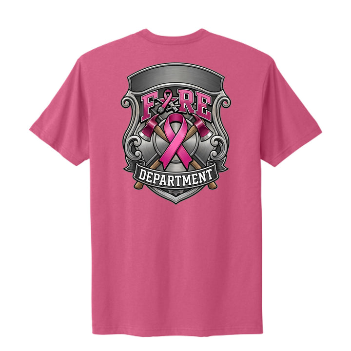 Industrial Breast Cancer Awareness Fire Department Custom T-Shirt