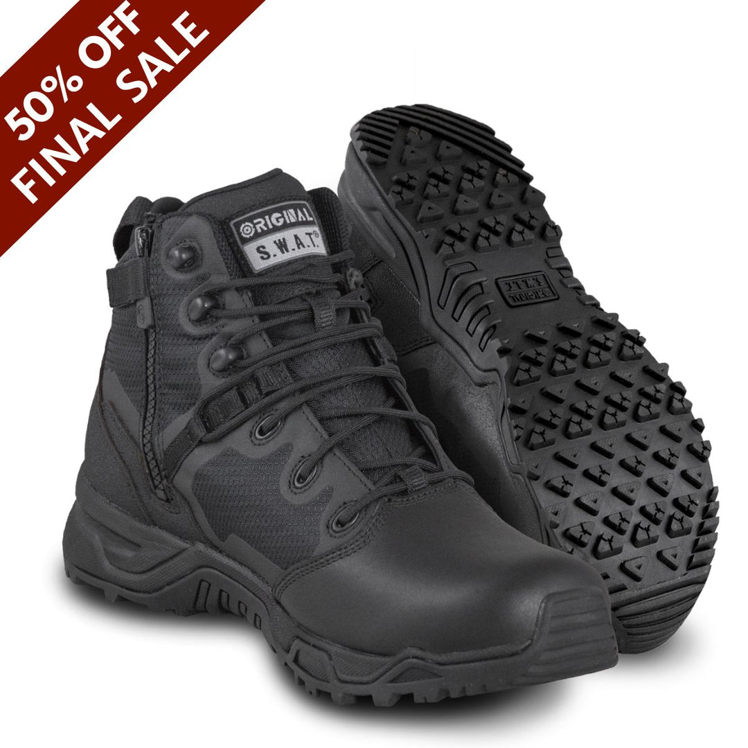 ORIGINAL S.W.A.T. Alpha Fury 6 Polishable Toe Side Zipper Waterproof Boot Size 11.5 Black 50% Off