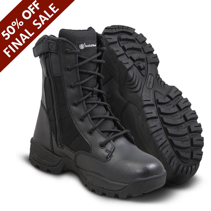 Smith & Wesson Breach 2.0 Side Zipper 8" Waterproof Boot Size 11.5 Black - 50% Off