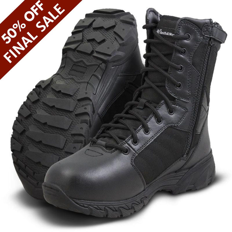 Smith & Wesson Breach 2.0 Side Zipper 8" Boot Size 8 Black - 50% Off